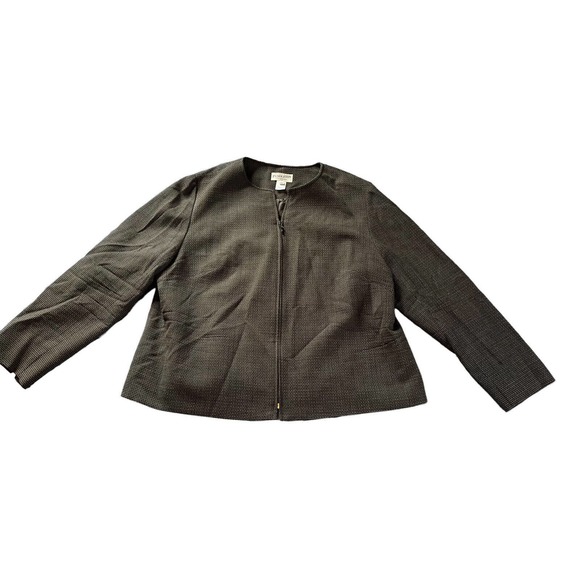 Pendleton Tops - Pendleton 100% New Wool Gray Women's Zip-Up Jacket Blazer Sweater Size 18W